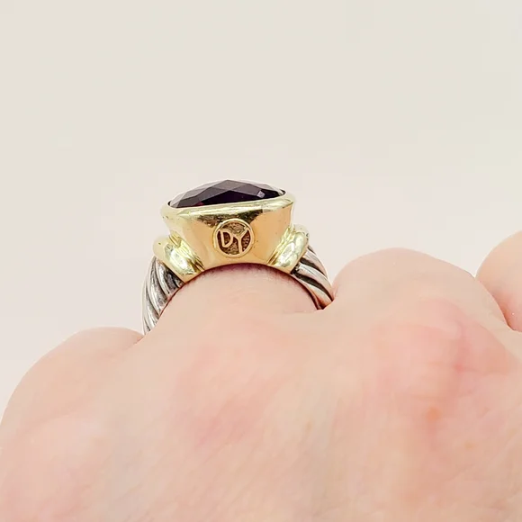 David Yurman Large Noblesse Ring Amethyst Ring Sz 8.5 - Picture 8 of 11